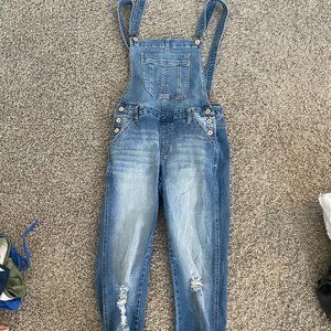 Light wash overalls